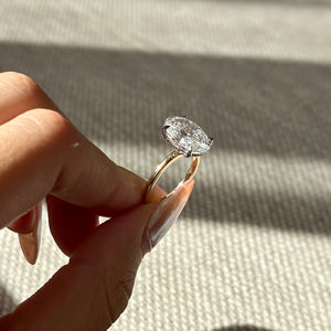 4 Carat Oval Lab Grown Diamond Engagement <b>Ring</b> IGI Certified D E Color VS VVS Clarity <b>Solitaire</b> Elegant Design <b>Ring</b> - Product Image 6