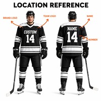 Uniforme de hockey sur glace personnalisé pour hommes, gris et blanc, maillot sublimé, pantalon, manches longues, col en V, évacuation de l'humidité, taille adulte plus grande