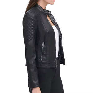 Chaqueta de Cuero para Mujer de Alta Calidad, Simple y Elegante, de Piel de Oveja, Ligera, para Invierno - Product Image 5
