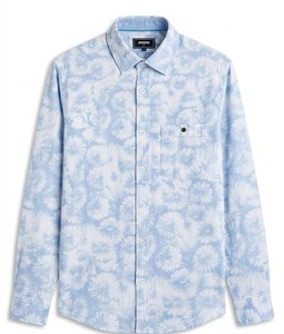 Camisa Casual con Estampado Tropical para Hombre, Manga Larga, Cuello Camisero, Transpirable, para Verano - Product Image 1