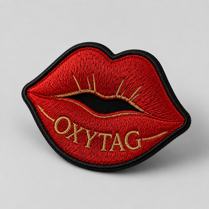 Patch brodé Oxytag rouge pour lèvres, appliqué thermocollant, forme irrégulière, en feutre non tissé, patch décoratif, prix abordable, OEM - Product Image 4