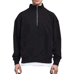 Hot Sale OEM Manufacturer Custom Embroidery Logo Pullover <b>Men</b> Cotton <b>Fleece</b> <b>Oversized</b> Vintage Washed Half Zip Sweatshirt <b>Hoodie</b> - Product Image 5