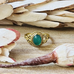 New Trendy Green Onyx Brass <b>Ring</b> 18k Gold Plated Ornate <b>Ring</b> <b>Statement</b> Vintage Handmade <b>Ring</b> Wholesale <b>Ring</b> For Women - Product Image 1