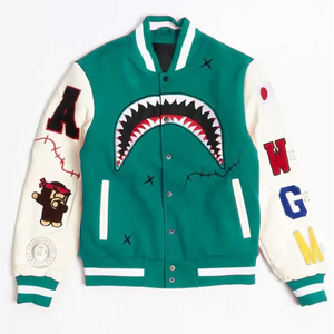 Chaqueta Varsity de Invierno Personalizada para Hombre, con Cuello Camisero, Mangas de Poliéster/Algodón, Forro Polar, Ecológica, Servicio OEM - Product Image 3