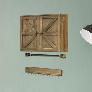 Scatola Portagioie in Legno di Alta Qualità con Decorazione a Porta Scorrevole, Contenitore da Parete per Collane, Orecchini, Bracciali, Anelli e Altri Gioielli - Product Image 1