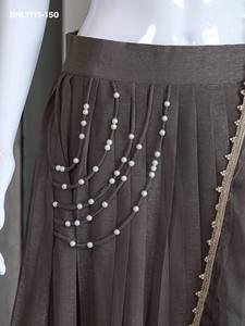 Ensemble Lehenga en Organza de Haute Qualité avec Motif Perlé sur le Côté, Choli Brodé sans Manches et Dupatta – Mode Féminine - Product Image 6
