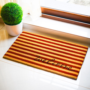 Happy Easter Bunny Coco Brush <b>Doormat</b> PVC Backed Printed Coir Door Mat Easter Decor Entrance Mat Natural Fibre Home Decoration - Product Image 1