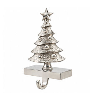 Wholesale Silver Metal Christmas Wreath Stocking Holder Fireplace Mantel Hook <b>Non</b> <b>Slip</b> Festive Bow <b>Hanger</b> for Home Decorations - Product Image 4