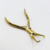 Pince à micro-perles en acier inoxydable pour extensions capillaires chinoises, outil de pose de perles en plasma doré, avec logo personnalisé, pour l'élimination des perles