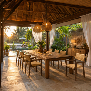 Asientos Cómodos de Primera Calidad, Madera de Teca Sólida, Estilo Tropical Moderno, Silla de Comedor Savara Weave de Teca, Muebles para el Hogar, Más Vendida - Product Image 6