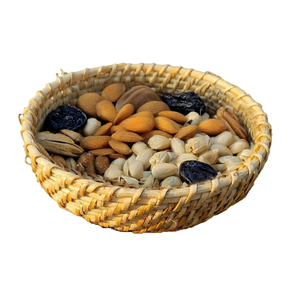 Panier rond en osier naturel fait main, bol de service rustique pour la cuisine, le stockage des aliments, des fruits, du pain et des collations - Product Image 5