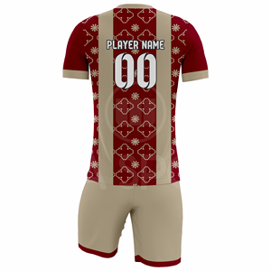 ชุดฟุตบอลสั่งทำพิเศษ คุณภาพสูง ป้องกันแบคทีเรีย ระบายอากาศได้ดี แห้งเร็ว ผ้าสแปนเด็กซ์/โพลีเอสเตอร์ เสื้อและกางเกงขาสั้น รับผลิตแบบ OEM ODM - Product Image 2