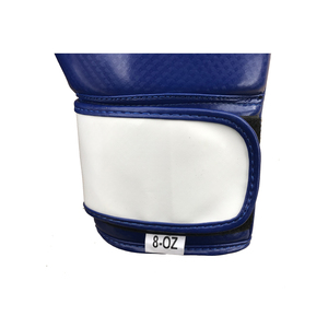 Blue PU Leather Boxing Training Gloves 8-Oz <b>Velcro</b> Closure for Adults - Product Image 4
