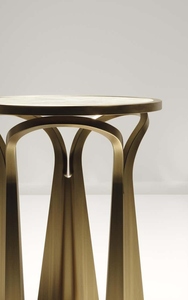 Elegant design Brass Side <b>table</b> with sculptural brass <b>legs</b> luxury cream top accent <b>table</b> premium arched brass base end <b>table</b> - Product Image 2