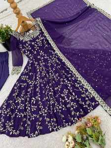Pakistani Plus Size Bridal Wedding Ball <b>Gown</b> in Chiffon with Sequined Embellishments for Girls 80477 ready to ship wholesale - Product Image 3
