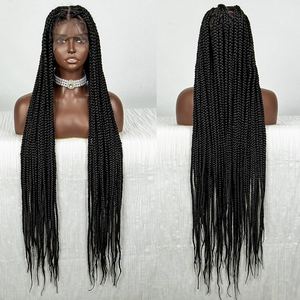 Premium Pre <b>Braided</b> <b>Wigs</b> for Women Designed Elegant <b>Braided</b> Hairstyles Brazilian Remy Hair Machine Double Weft Soft Lightweight - Product Image 3