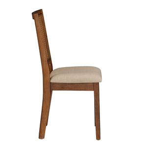 Chaise de salle à manger en rotin de style nordique avec dossier en rotin et revêtement en tissu, mobilier moderne pour salle à manger, restaurant, usage commercial - Product Image 2