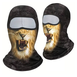 Cagoule unisexe avec imprimé tigre et motif croisé, respirante, imperméable, 100 % acrylique, masque facial extérieur personnalisé pour adultes - Product Image 2
