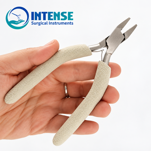 Wholesale Professional Jewelry Making Pliers <b>Stainless</b> <b>Steel</b> Precision Flat <b>Nose</b> Pliers Comfort Grip Custom Logo Intense Surgica - Product Image 1