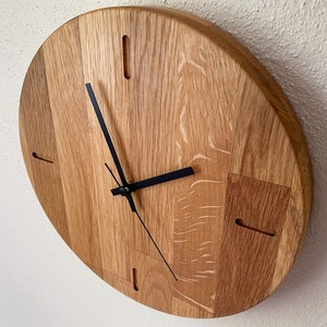 Hand Crafted Wooden Wall <b>Clock</b> <b>Silent</b> Quartz Round Needle Face Modern Home Office Decor - Product Image 2