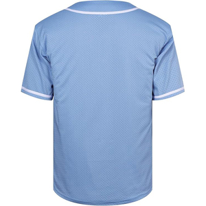 Maillot de baseball en maille bleu ciel avec rayures blanches – Uniforme d'équipe rafraîchissant pour l'entraînement estival - Product Image 3