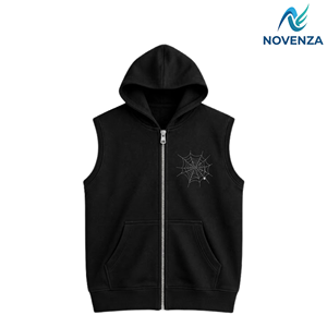 Felpe con <span class=keywords><strong>Cappuccio</strong></span> <span class=keywords><strong>Senza</strong></span> Maniche in Cotone 100% Personalizzate all'Ingrosso, Vestibilità Regolare, Stampa Grafica, per Palestra e Uso Casual - Product Image 1