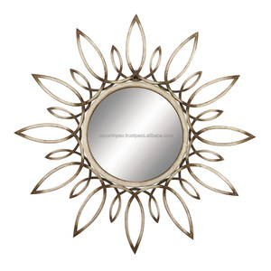<b>Vintage</b> Wall <b>Mirror</b> Sunburst Round Iron <b>Art</b> Decorative Wall Mountable Home Decor Entrance Hall Bedroom Hallway - Product Image 4
