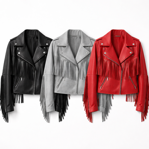 Wholesale Custom <b>Fringe</b> Leather <b>Jacket</b> for Women - OEM Manufacturer, Factory Direct Supplier - Product Image 5