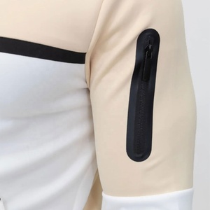 ชุดกีฬาผ้าคอตตอนเนื้อนุ่มสำหรับใส่ลำลองทุกวันมีฮู้ดดีไซน์แบบรูดซิปด้านหน้าสำหรับใส่วิ่งโลโก้ตามสั่ง - Product Image 4