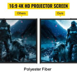 Écran de projection portable 4K HD de 70 pouces 16:9 sans plis, réglable en hauteur, pour la maison - Product Image 2