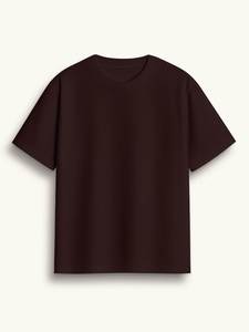Camiseta de Algodón para Hombre, Color Azul Marino Sólido, Cuello Redondo, Manga Corta, Corte Regular, Estilo Casual, Tejido de Punto - Product Image 2