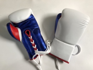 OEM Custom Brand Boxing Gloves Cowhide Leather Laced Adjustable <b>Strap</b> Breathable Custom Logo Training Sparring Muay Thai MMA - Product Image 3
