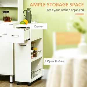 3-Tier Slim Rectangle Storage Cart Rolling Utility for Kitchen & Bathroom Narrow Wheels for <b>Small</b> Spaces <b>Slide</b> Side Bag Access - Product Image 4