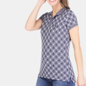 Polo de Manga Corta para Mujer, Algodón, Diseño Sólido, Tejido, Informal, Transpirable, con Botones, Ropa de Verano 2026, Polo Informal para Mujer - Product Image 1