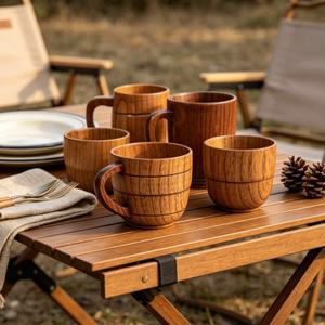 Taza de Madera Hecha a Mano, Diseño Moderno, Ecológica, con Asa, Reutilizable, para Uso en el Hogar y al Aire Libre - Product Image 2