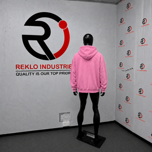 Sudadera con capucha rosa personalizada con cremallera completa, estilo oversize streetwear, con logo naranja 3D en relieve, venta al por mayor - Product Image 4