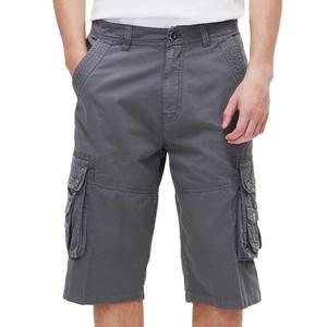 Shorts cargo en coton, coupe décontractée, multi-poches, décoration rivets, style vintage, en vente - Product Image 1