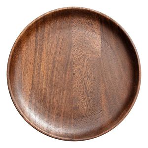 Bandeja Redonda de Madera Pulida para Servir, Diseño Clásico, Duradera, para Bodas - Product Image 5