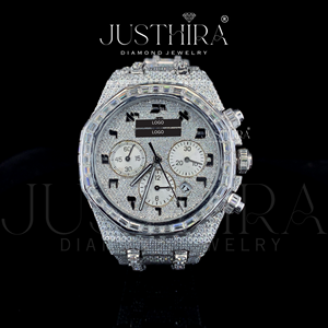 Reloj de Lujo con Diamantes de Moissanita y Cuarzo, Estilo Moderno y Elegante, de Buena Calidad, Estilo Hip Hop Urbano, Disponible en Grandes Cantidades, India - Product Image 2