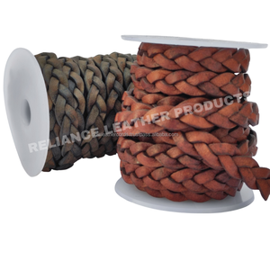 Bestselling 3 Ply Flat Braided Leather Cord 2mm-5mm Vintage Finish DIY Jewelry Findings & Components Bead Caps Customized Color - Product Image 4