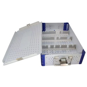 Boîte de stérilisation à double niveau en acier inoxydable de haute qualité pour instruments chirurgicaux par Mahfooz, conteneurs stérilisés CE - Product Image 6
