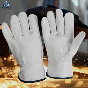 Guantes de Trabajo de Cuero de Primera Calidad, Diseño Clásico, Protección Multiusos para las Manos, Piel de Vacuno Lisa Blanca, Producto Popular de Nueva Llegada del Mejor Proveedor - Product Image 6