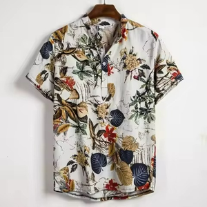 เสื้อเชิ้ตแขนสั้นพิมพ์ลายเรขาคณิตสำหรับผู้ชาย สไตล์ลำลองแบบฮาวาย ใส่ได้ทุกวัน รับผลิตแบบ OEM - Product Image 4