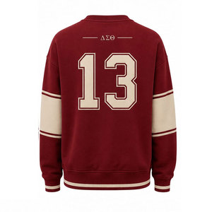 เสื้อสเวตเชิ้ตคอกลม Delta Sigma Theta สีแดง แบบยูนิเซ็กส์ ถักนิตติ้ง สวมใส่สบายๆ สำหรับฤดูใบไม้ร่วง พิมพ์ลายหมายเลข 13 ด้านหลัง - Product Image 6