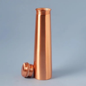 Copper Water <b>Bottle</b> Tall Matte Finish Leak Proof Screw Threaded Lid Reusable Drinkware for Camp Office Gift - Product Image 6