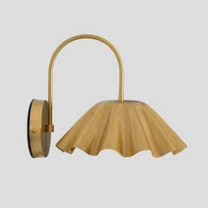 Applique murale moderne en laiton avec abat-jour cannelé, luminaire d'intérieur, décoration de chambre - Product Image 4