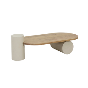 โต๊ะกาแฟทรงวงรี Vandana Nimbus Solace ทำจากไม้ลายคอนกรีตและไม้กระถิน - Product Image 4