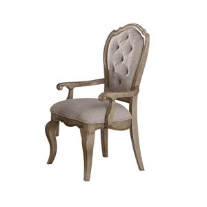 Set di 2 Poltrone Antiche in Tonalità Taupe e Beige con Bottoni Trapuntati per Soggiorno - Product Image 2