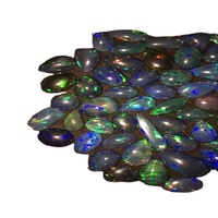 Opale Aurora de qualité supérieure facettée avec cristal d'Himalaya naturel, opale gelée, opale créée en laboratoire, feu blanc, cabochon plat