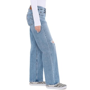 Pantalones Vaqueros de Mezclilla Elásticos de Cintura Alta para Mujer, Color Sólido, Corte Ajustado, Estilo Casual, OEM, Venta al Por Mayor - Product Image 2